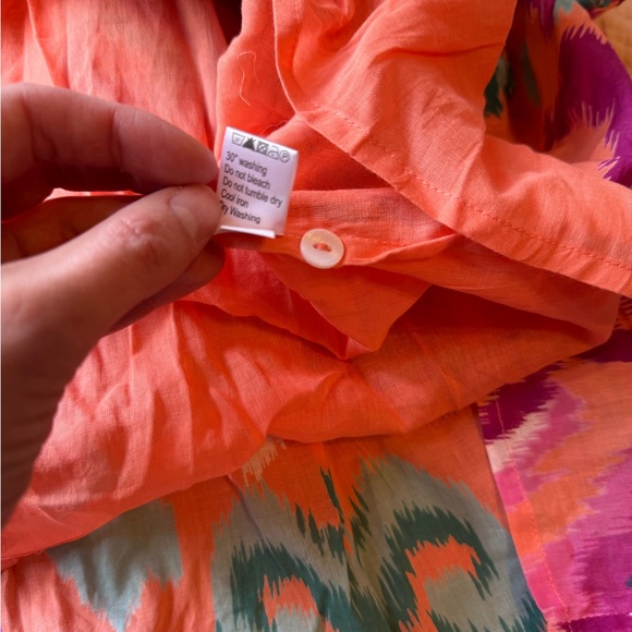 NWT Banjanan Hannah Maxi Dress Ikat Floral Spice Cotton Voile, XL - Picture 8 of 9